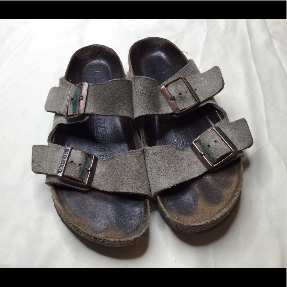 Birkenstock Arizona Suede Soft Footbed Sandals - 37 / 6